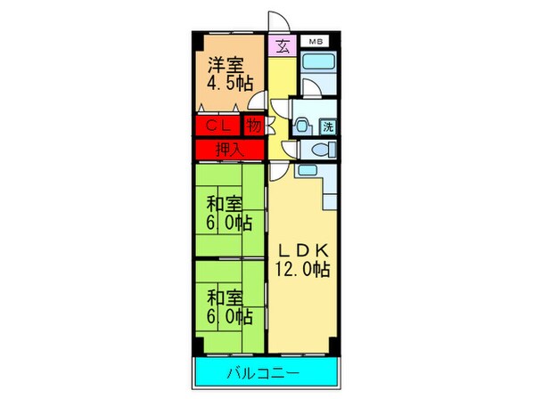 ハイツひとつまつ２番館の物件間取画像